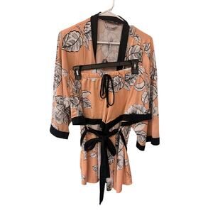 Chic Linea Donatella Orange & Black PJ Set - Size Small